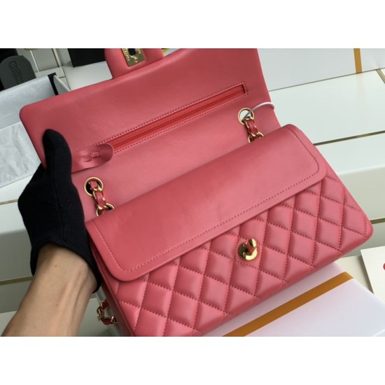 Replica Borsa con patta classica A1112 Hardware in oro rosso chiaro