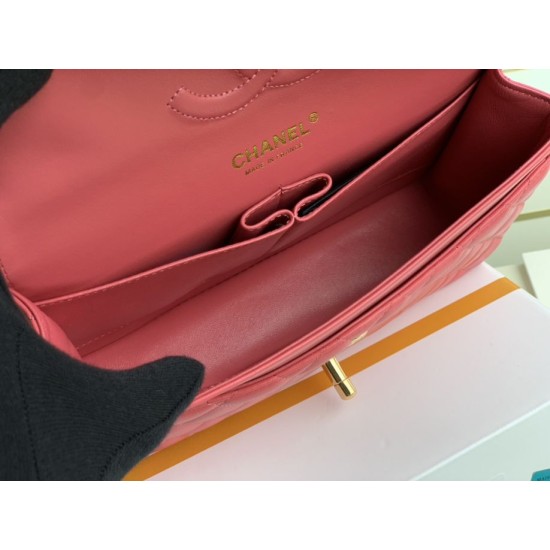 Replica Borsa con patta classica A1112 Hardware in oro rosso chiaro