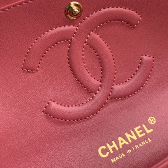 Replica Borsa con patta classica A1112 Hardware in oro rosso chiaro