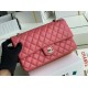Replica Borsa classica con patta A1112 Hardware argento rosso chiaro