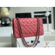 Replica Borsa classica con patta A1112 Hardware argento rosso chiaro