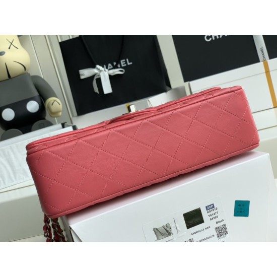 Replica Borsa classica con patta A1112 Hardware argento rosso chiaro