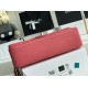 Replica Borsa classica con patta A1112 Hardware argento rosso chiaro