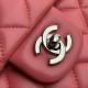 Replica Borsa classica con patta A1112 Hardware argento rosso chiaro