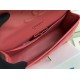 Replica Borsa classica con patta A1112 Hardware argento rosso chiaro