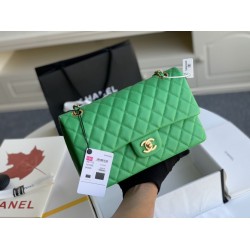 Replica Borsa classica con patta A1112 Hardware argento verde chiaro