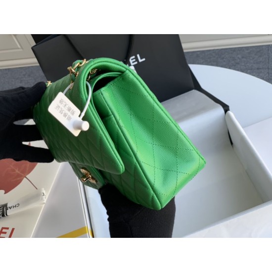 Replica Borsa classica con patta A1112 Hardware argento verde chiaro