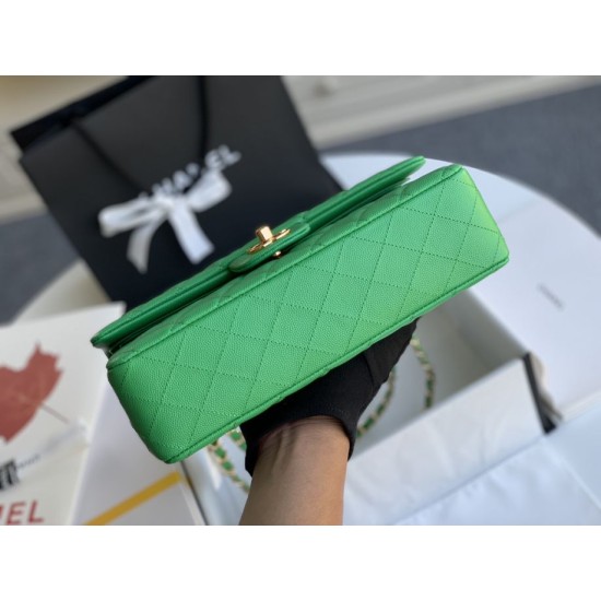 Replica Borsa classica con patta A1112 Hardware argento verde chiaro