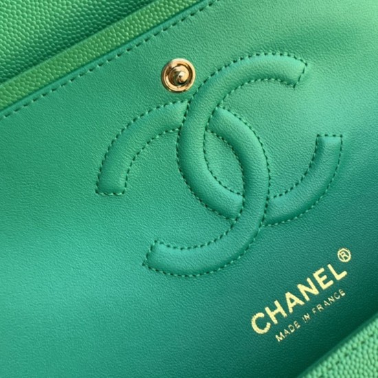 Replica Borsa classica con patta A1112 Hardware argento verde chiaro