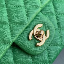 Replica Borsa classica con patta A1112 Hardware argento verde chiaro