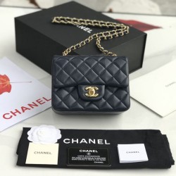 Replica Mini borsa a tracolla classica con patta A1115 Hardware nero argento