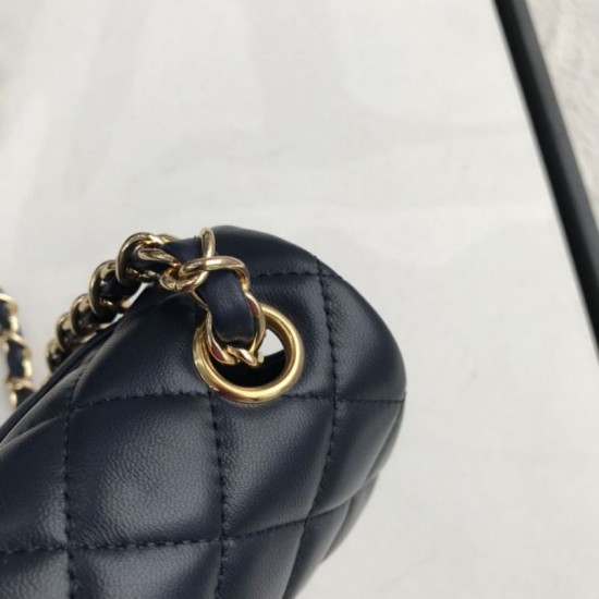 Replica Mini borsa a tracolla classica con patta A1115 Hardware nero argento