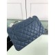 Replica Borsa Classica Grande Pelle Di Vitello Grana Metallo dorato A56800 Blu