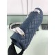 Replica Borsa Classica Grande Pelle Di Vitello Grana Metallo dorato A56800 Blu