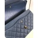 Replica Borsa Classica Grande Pelle Di Vitello Grana Metallo dorato A56800 Blu