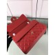 Replica Borsa Classica Grande Pelle Di Vitello Grana Metallo dorato A56800 Rosso