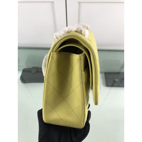 Replica Borsa Classica Grande Pelle Di Vitello Grana Metallo dorato A56800 Giallo