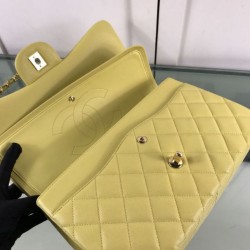 Replica Borsa Classica Grande Pelle Di Vitello Grana Metallo dorato A56800 Giallo