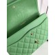 Replica Borsa Classica Grande Pelle Di Vitello Grana Metallo dorato A56800 Verde