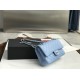Replica Borsa con patta classica A1112 Hardware argento blu cielo