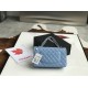 Replica Borsa con patta classica A1112 Hardware argento blu cielo
