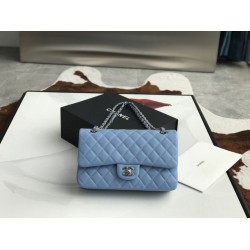 Replica Borsa con patta classica A1112 Hardware argento blu cielo