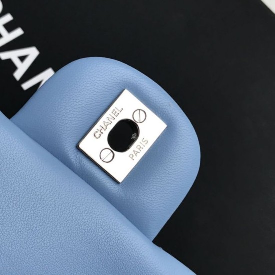 Replica Borsa con patta classica A1112 Hardware argento blu cielo