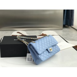 Replica Borsa classica con patta A1112 Hardware oro blu cielo