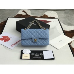 Replica Borsa classica con patta A1112 Hardware oro blu cielo