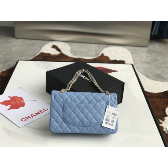 Replica Borsa classica con patta A1112 Hardware oro blu cielo