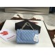 Replica Borsa classica con patta A1112 Hardware oro blu cielo