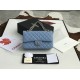 Replica Borsa classica con patta A1112 Hardware oro blu cielo