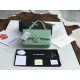 Replica Borsa classica con patta A1112 Hardware argento verde chiaro