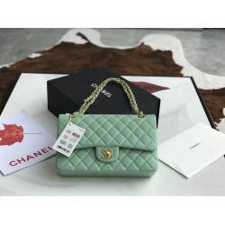 Replica Borsa classica con patta A1112 Hardware argento verde chiaro