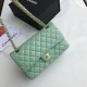 Replica Borsa classica con patta A1112 Hardware argento verde chiaro