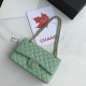 Replica Borsa classica con patta A1112 Hardware argento verde chiaro