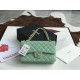 Replica Borsa classica con patta A1112 Hardware argento verde chiaro