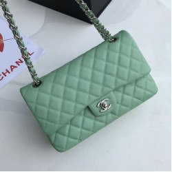 Replica Borsa Classica In Pelle Di Vitello Grana A1112 Verde Chiaro