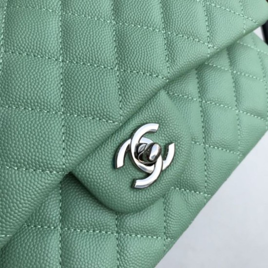 Replica Borsa Classica In Pelle Di Vitello Grana A1112 Verde Chiaro