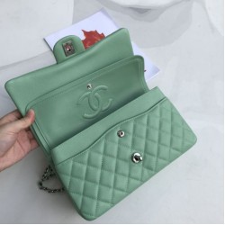 Replica Borsa Classica In Pelle Di Vitello Grana A1112 Verde Chiaro