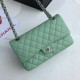 Replica Borsa Classica In Pelle Di Vitello Grana A1112 Verde Chiaro