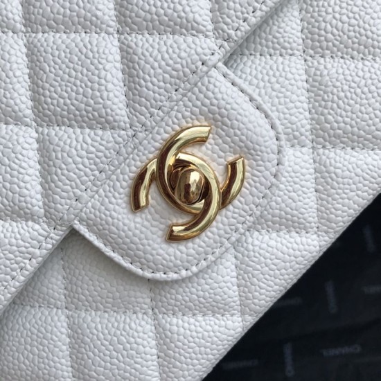 Replica Borsa classica con pattina in pelle di vitello granato A1112 Bianco