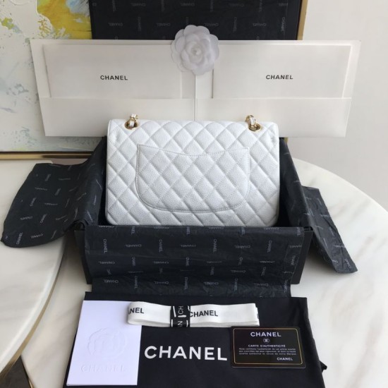 Replica Borsa classica con pattina in pelle di vitello granato A1112 Bianco