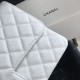 Replica Borsa classica con pattina in pelle di vitello granato A1112 Bianco