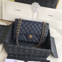 Replica Borsa Classica In Pelle Di Vitello Grana A1112 Blu Scuro