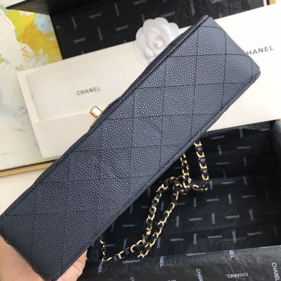 Replica Borsa Classica In Pelle Di Vitello Grana A1112 Blu Scuro