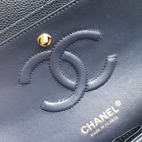 Replica Borsa Classica In Pelle Di Vitello Grana A1112 Blu Scuro