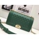 Replica Le Boy Medium Borsa in pelle vellutata Classic Flap verde