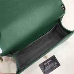 Replica Le Boy Medium Borsa in pelle vellutata Classic Flap verde
