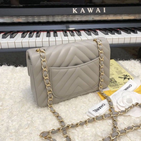 Replica Borsa a patta classica A1117 Hardware in oro grigio